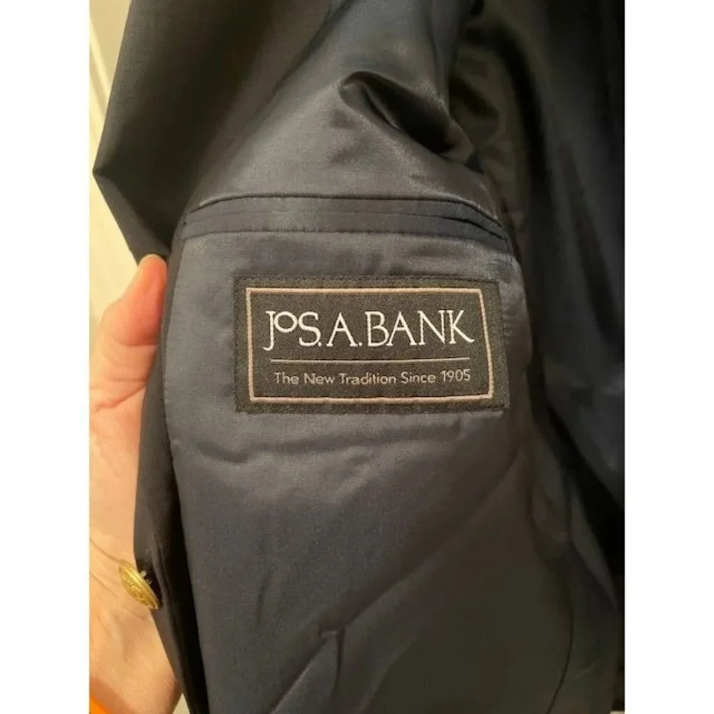 Jos A. Bank Executive Blazer Traditional Fit Men's‎ 42L Black 100% Wool